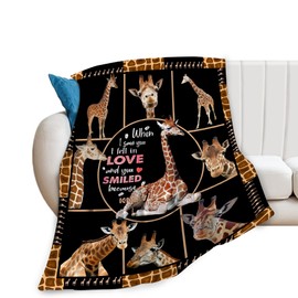 Manta de jirafa divertida regalos de jirafa para niñas, niños, mujeres, amantes de la jirafa, manta suave, cálida de franela de felpa para cama, sofá, sofá, 40 x 50 pulgadas