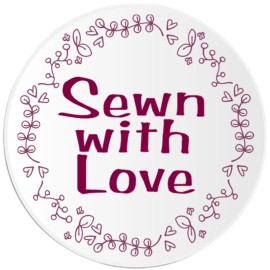 Kiwi Gifts Sewn With Love - Circle Sticker Decal 3 Inch - Gift Present