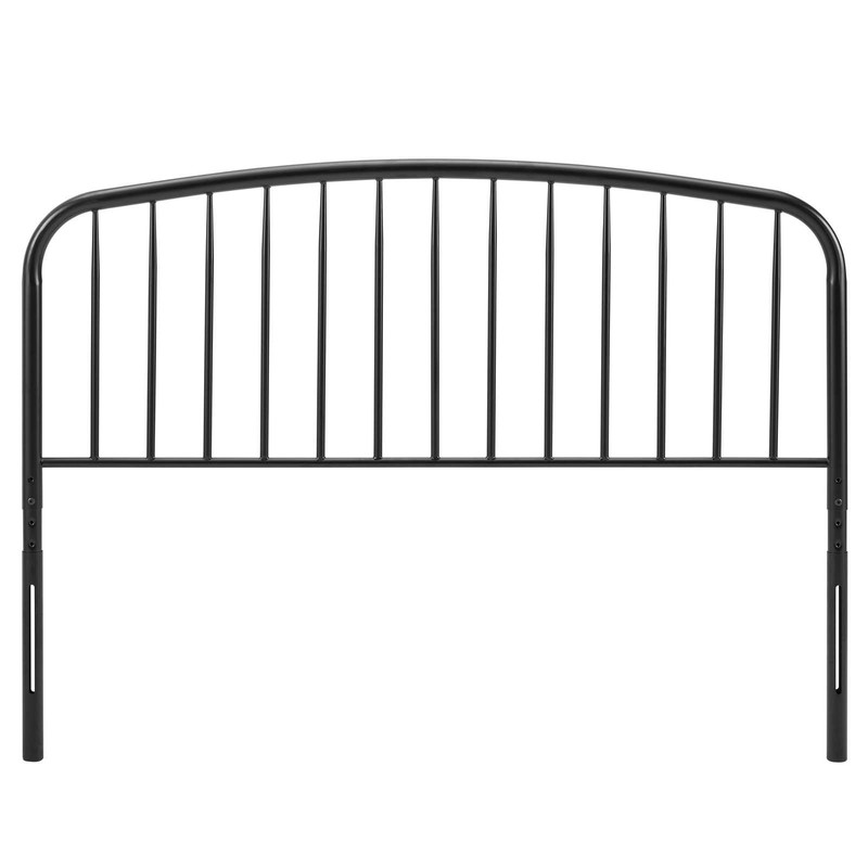 Modway Nova Modern Farmhouse Metal King Headboard in Black