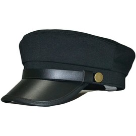 ericotry 1pcs Black Chauffeur Hat Fisherman Hat Driver Hat Doorman Hat Costume Hats for Men and Women