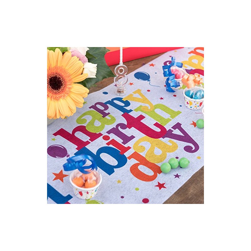 Santex Table Runner Party Colourful Happy Birthday Table Runner Table