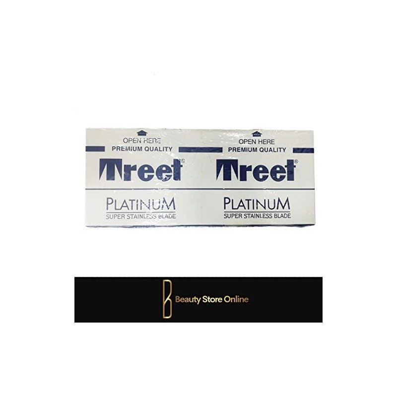 Treet Platinum Super Stainless Double Edge Razor Blades, (100 Blades)