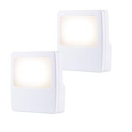 GE White Always-On LED Night Light, 2 Piece, Plug-In, Compact, Soft Glow, UL-Listed, Ideal for Bedroom, Nursery, Bathroom, Hallway, 11311, 2 Piece