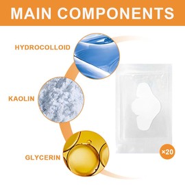 HAMKU Mitesser Entfernen, 20 Stück Hydrokolloid-Mitesser Nase Entfernen Öffnen und Verkleinern der Poren, Absorbieren Öl und Entfernen Akne, Für Alle Hauttypen