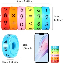 Zhjuju Magnetic Arithmetic Learning Toys,2pcs Magnetic Arithmetic Learning Maths Educational Magnetic Numbers Symbols Cube Toys Digital Blocks Learning Toys for Kids