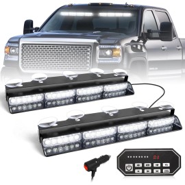 2x16.8 Inch Red Security Light W/Take Down 48 LED Safety Flashing Warning Hazard Interior Windshield Light BarLight Color: white, Rated Power: 48, Beam Angle: Spot
