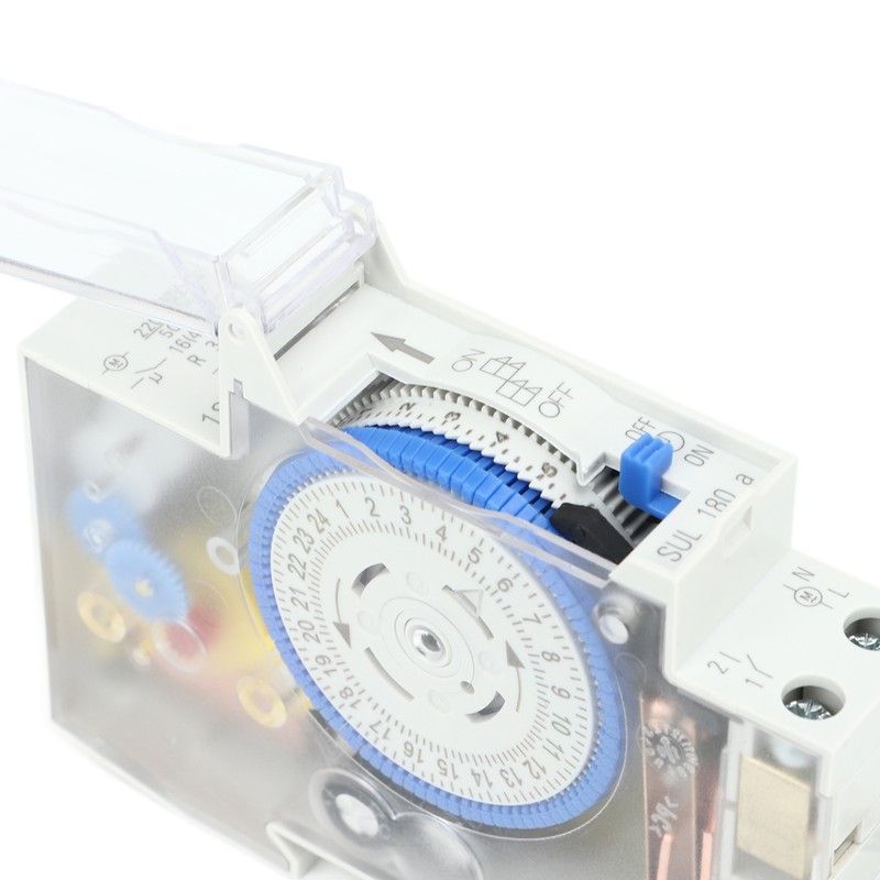 Time Switch Transparent 24h Mechanical Timer Switch with Battery for