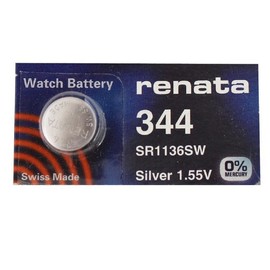 Renata 344 SR1136SW Batteries - 1.55V Silver Oxide 344 Watch Battery (10 Count)