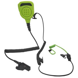 HELETUL Waterproof Shoulder Mic with 3.5mm Listen Earpiece Walkie Talkie Lapel Microphone Hands Free Speaker Mike for Motorola xts1500 xts2500 xts5000 ht1000(Green)