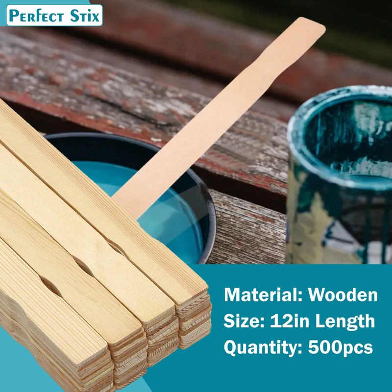 12" Wooden Paint Paddles - Mixing Sticks -Epoxy Stirrers- Pack