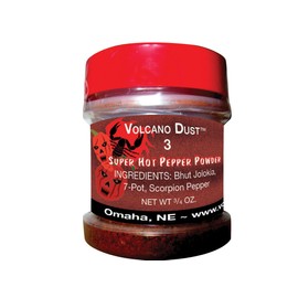 Volcano Dust 3 - Smoked Bhut Jolokia (Ghost), 7 Pot and Scorpion Pepper Powder - Super Hot