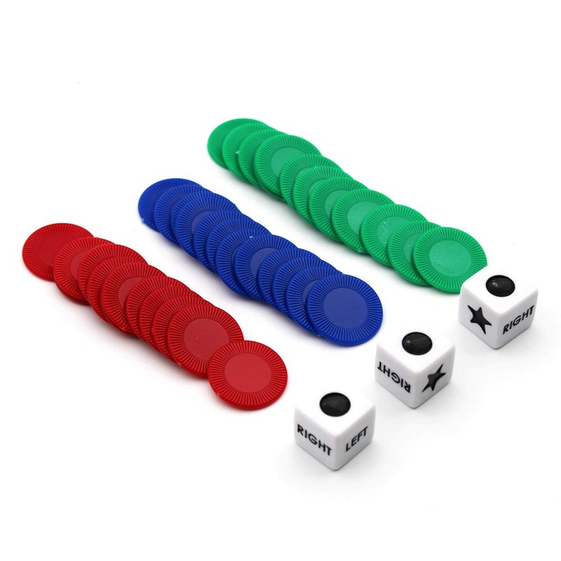 Befantasway Right Left Center Dice Game Set with 3 Dices&