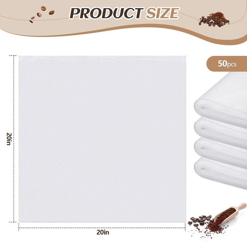 Cinnvoice 50 Pcs 20" x 20" Commercial Cold Brew Coffee