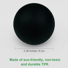 Small Hard Massage Ball 2 Pack. Lacrosse Ball Size Fascia Balls for Trigger Point Deep Tissue Myofascial Release Muscle Relax Plantar Fasciitis Relief Physiotherapy Yoga Pilates (Black)