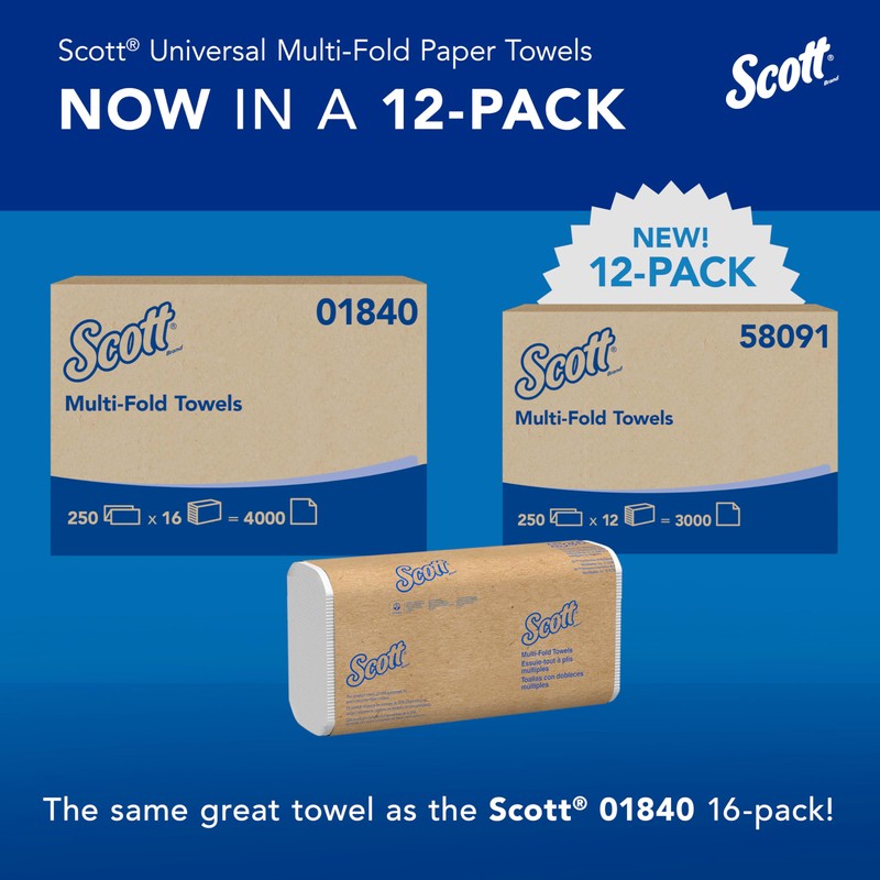 Scott Professional Universal Multifold Paper Towels, Bulk (58091), Absorbency Pockets,