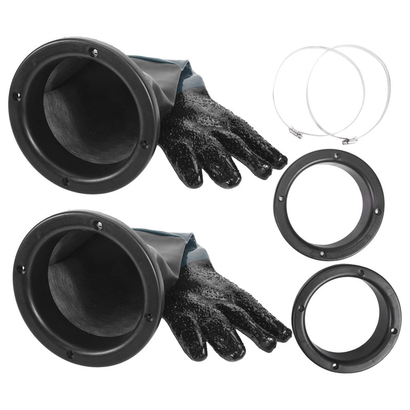 Liseng Sandblasting Gloves for Sandblasting Cabins, 60 cm with O-Rings