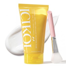 ICIKOL Turmeric Collagen Night Wrapping Mask 5.07 oz (2x Standard Size) – Overnight Peel-Off Face Mask with Kojic Acid & Vitamin C – Hydrating & Glow-Enhancing Korean Skincare for All Skin Types