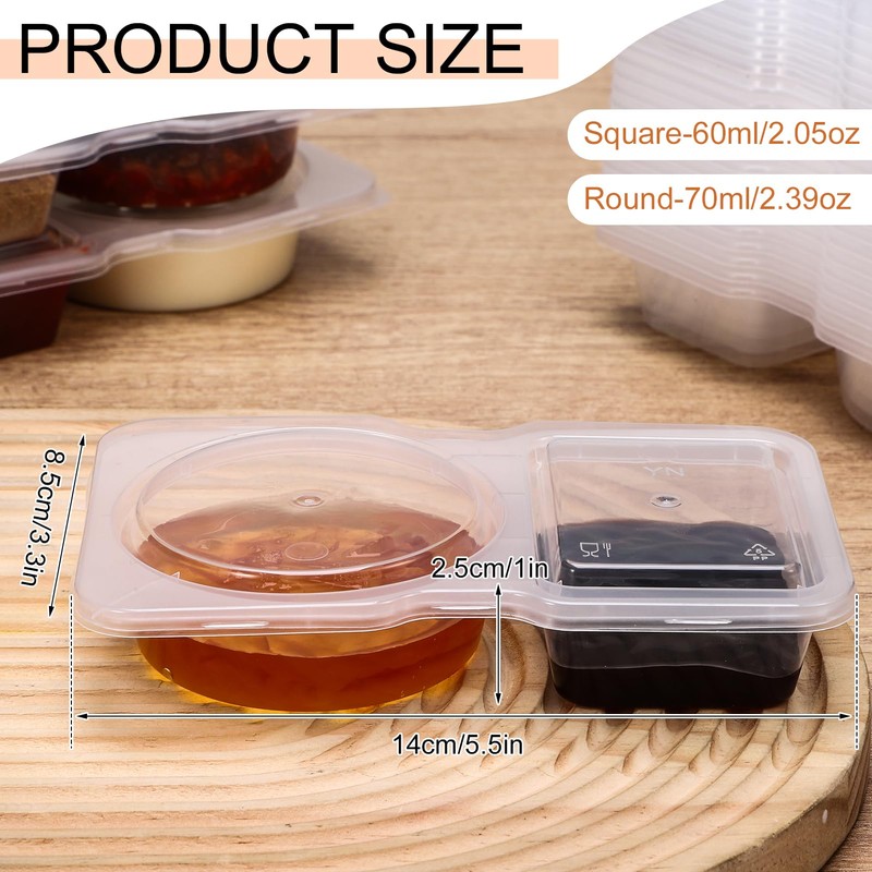 saerryor 20Pcs Reusable Snack Pack Containers,Reusable Snack Pots with Lids,Double