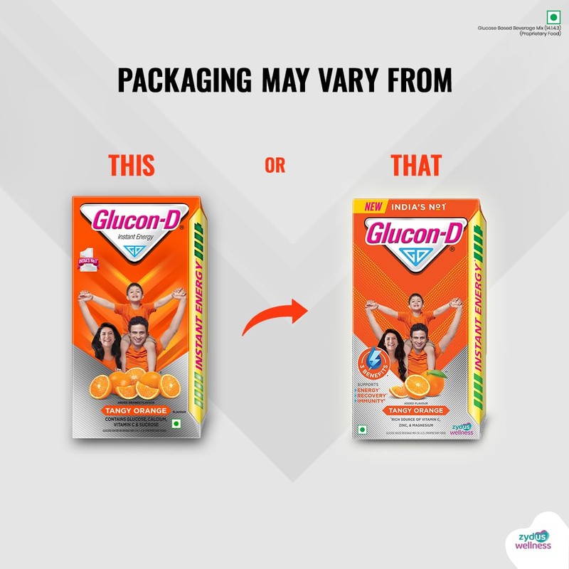 Glucon-D Instant Energy Health Drink Tangy Orange - 1kg Refill