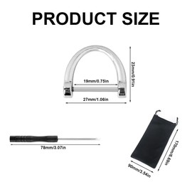 10 Pieces Heavy Duty D Ring Key Ring 3/4 Inch Horseshoe Shape D Rings with Screw Tools and Bag D Rings Screw in Shackle for DIY Key Chain Leather Craft Purse Replacement