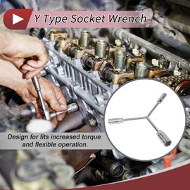 HEROFFIX 1 Pcs Socket Wrench Spanner Socket Remover 12cm Carbon Steel Hexagon 12mm 14mm 17mm for Car Motorcycle Dirtbike Y Shaped 3 Way Wrench Sleeve