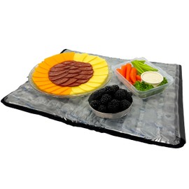 FlexiFreeze Party Mat Chiller - Food Cooling Buffet Cooler for Cold Serving Black (19" x 15")