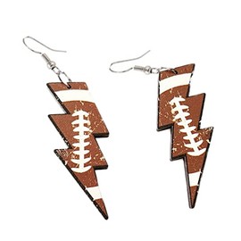 Sports Game Ball Football Basketball Lightning Earrings Drop for Women Holiday Acrylic Rugby Baseball Soccer Volleyball Dangle Earrings Fans Players Jewelry-rugby