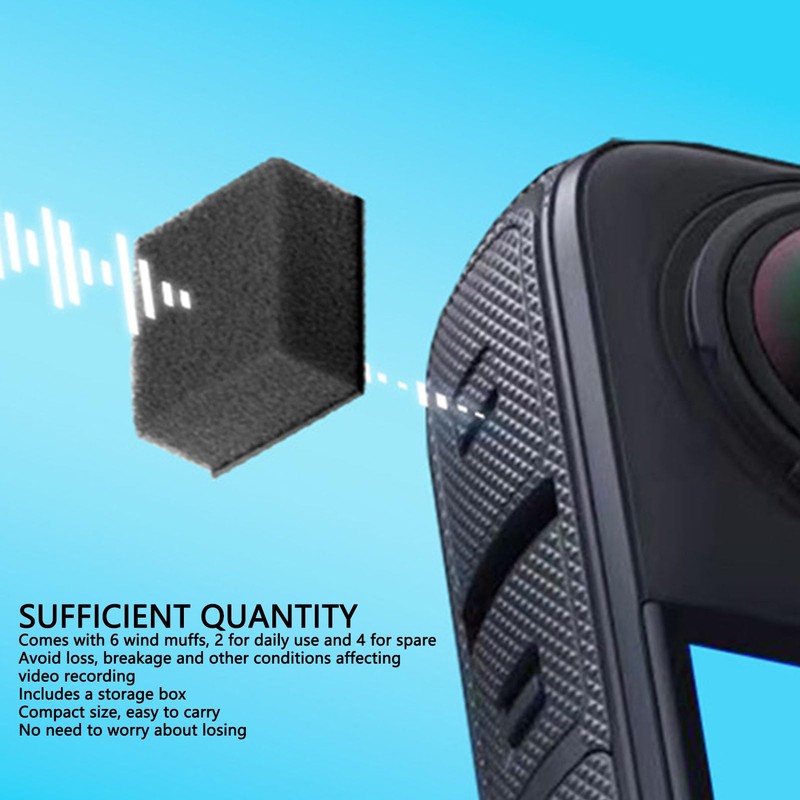 6Pcs Mic Wind Muff for Insta 360 X4 X3 X2,