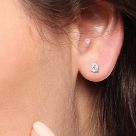 Everyday Elegance Solid 14K Yellow Gold Cubic Zirconia Solitaire Stud Earrings for Women in Pear Shape | Screw Back Earring | 1 CTW CZ | With Gift Box