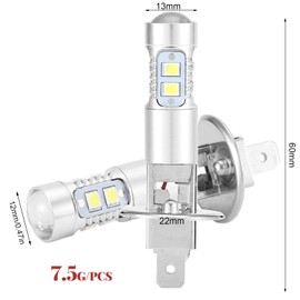 Faro 2x H1 6000K Super White 100W Kit de Bombillas LED para Faros Delanteros Luz de Conducción Antiniebla Focos Led H1 Focos Led Luz Blanca H1 H1 Led Canbus