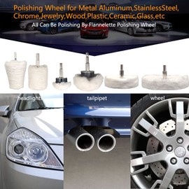 Tworider 6 pcs Buffing Wheel for Drill,Buffing Pad Polishing Wheel Kits,Wheel Shaped Polishing Tool for Metal Aluminum,Stainless Steel,Chrome,Jewelry,Wood,Plastic,Ceramic,Glass,etc