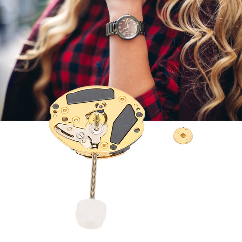 ETA 901001 Quartz Movement Golden Alloy Rhinestone Watch Movement Replacement