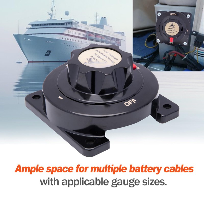 Marine Heavy Duty Dual Battery Selector Switch,Boat Safety Disconnect Switch