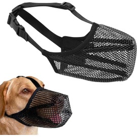 HTRTRR Muzzle for Dogs, Muzzles for Dogs with Mesh, Applicable to Small, Medium, Prevents Biting, Chewing and Barking (Black, L)