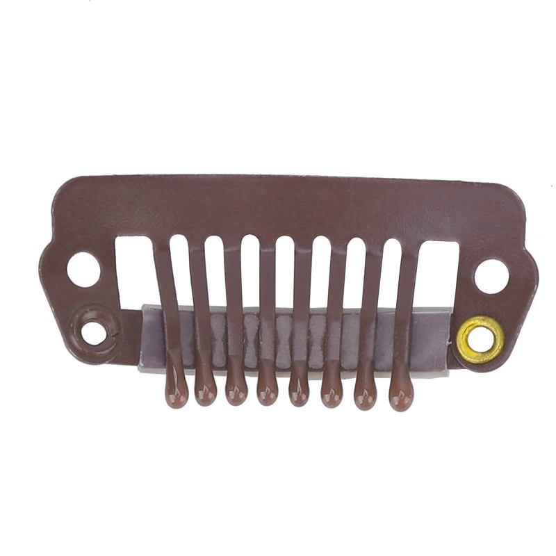 50pcs 8 Tips 8 Teeth Snap Comb Wig Clips Stainless