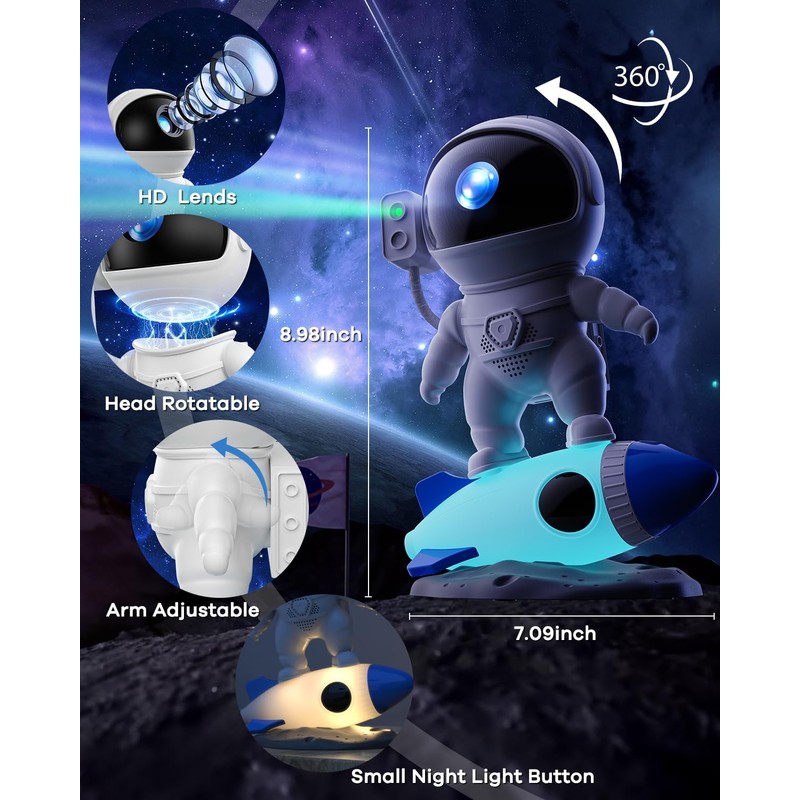 Astronaut Star Projector Night Light - Space Buddy Projector, APP&Remote