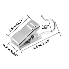 Beilala 30pcs Curtain Hook Clips, Party Lights Camping Wire Holders, Small Metal Hangers for Shower Drapery Café Curtain Photos Backdrop Jewelry Home Decoration Art Craft Display, Silver