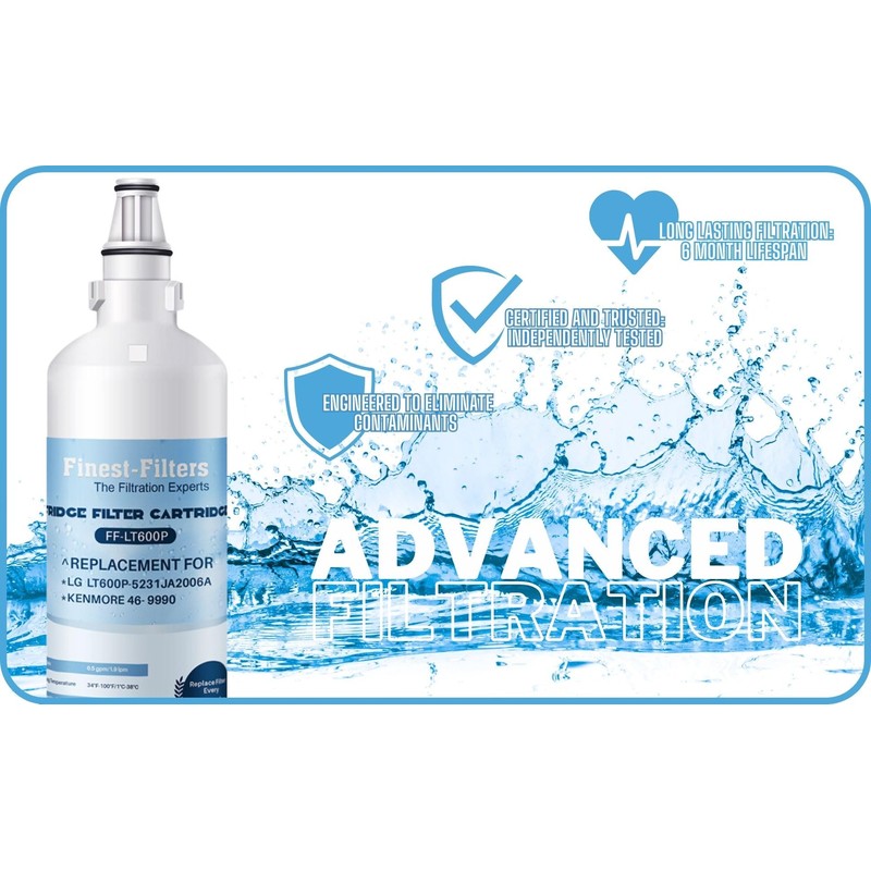 Finest-Filters Compatible Fridge Water Filter for LG Fridge LT600P, 5231JA2006A,