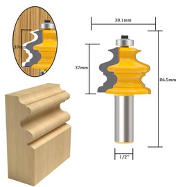 TAIWAIN Router Bit Set Wood Cutter 1/2-Inch Shank 10PCS, Bevel Raised Panel Woodworking Carbide Groove Tongue Milling Tool, Cabinet Door Rail and Stile Router Bits Sets(SHAPE1)