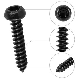340PCS Self Tapping Screws, Black Screws Assortment M3 M3.5 M4 M5, Carbon Steel Pan Head Galvanized Small Anti-rust Drilling Wood for Repairing with Storage Box, 8 Size