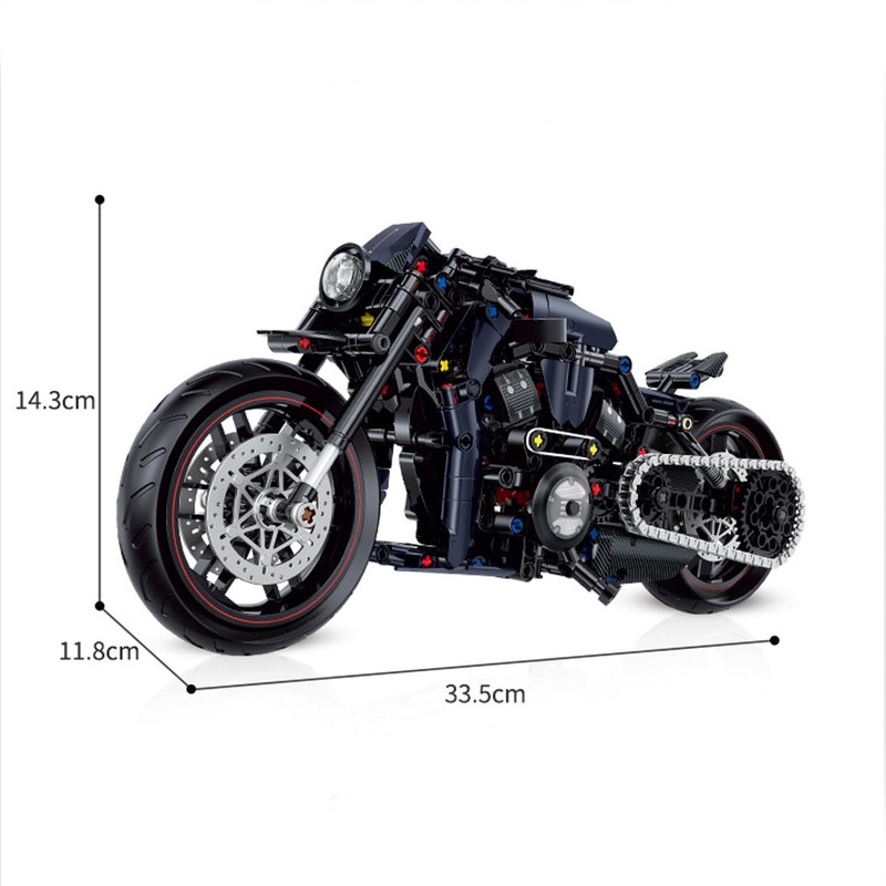Pasyru Technik Motorcycle Building Blocks Set, 623 Pieces, 1:8 Clamping