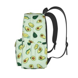 cfpolar 17 Inch Backpack Green Avocados Laptop Bag Shoulder Bag School Bookbag Casual Daypack For Boys Girls