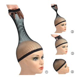 2 Pieces Mesh Wig Caps for Women Hair Net Mesh Cap for Wigs Weaving Wig Cap for Long Hair（Black L）