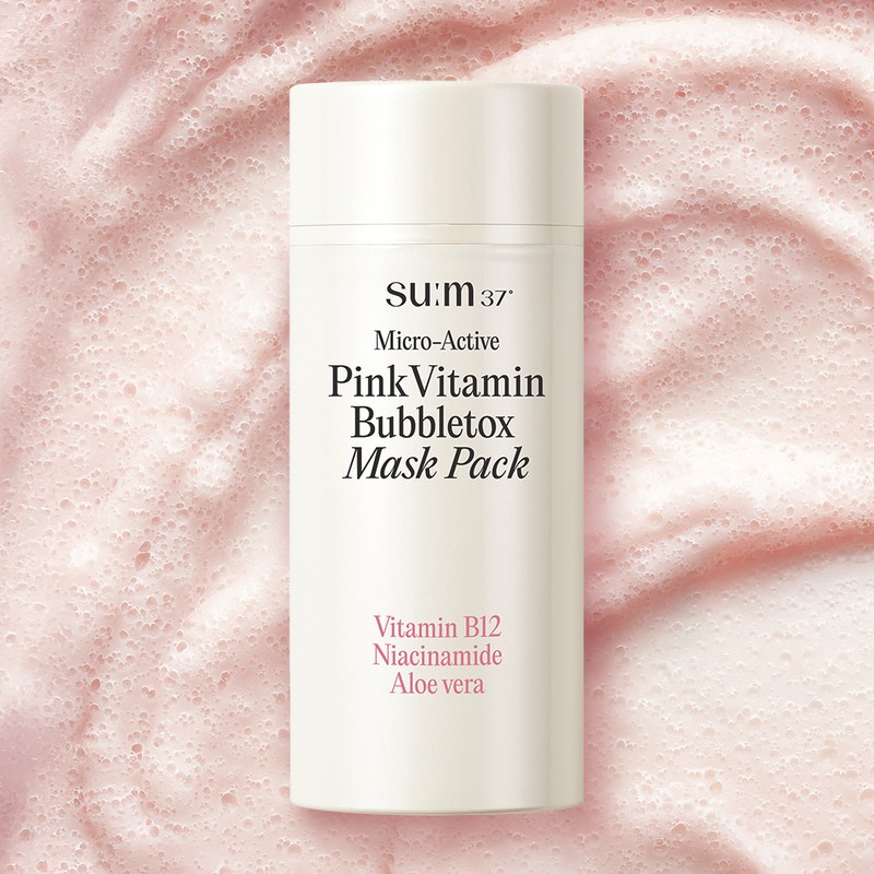 SUM37 Micro-Active Pink Vitamin Bubbletox Mask Pack 100ml - [Container
