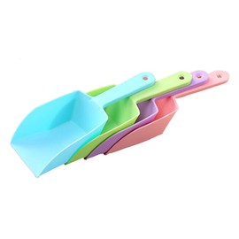 OHEETU 6PCS Multi Purpose Ice Scoop PP Plastic Food Scoops for Coffee Tea Candy Buffet Acrylic Ice Food Popcorn Scoops Kitchen Bar Party Wedding Desserts (Random Colors)