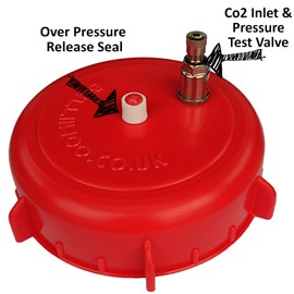 BALLIIHOO 4 Inch Co2 Pressure Barrel Control Cap - with Vent, Pressure Top Up and Test Valve