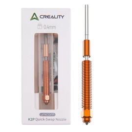 Creality Unicorn Quick Swap 0.4mm Nozzle for K2 Plus, 3D Printer Accessories All-Metal Integrated Design Hardened Steel Tip Copper Titanium Alloy Throat Nozzle Kit for K2 Plus