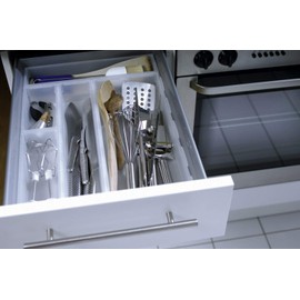 Rotho Basic Modular Organiser Box 30 x 8 cm for Drawers, Plastic (PP) BPA-Free, Transparent, (30.0 x 8.0 x 5.0 cm)