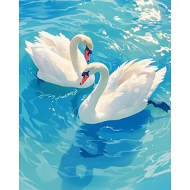 Paint by Numbers Kit for Adults Beginner, Pure Swan Easy Adult Paint by Number Kits on Canvas, DIY Craftoria Acrylic Watercolor Oil Paint by Number for Adults Teens for Home Decor Gift 16x20 Inch