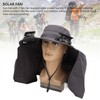 Men Sun Hat Solar Powered Rechargeable Fan UPF50 Wide Brim